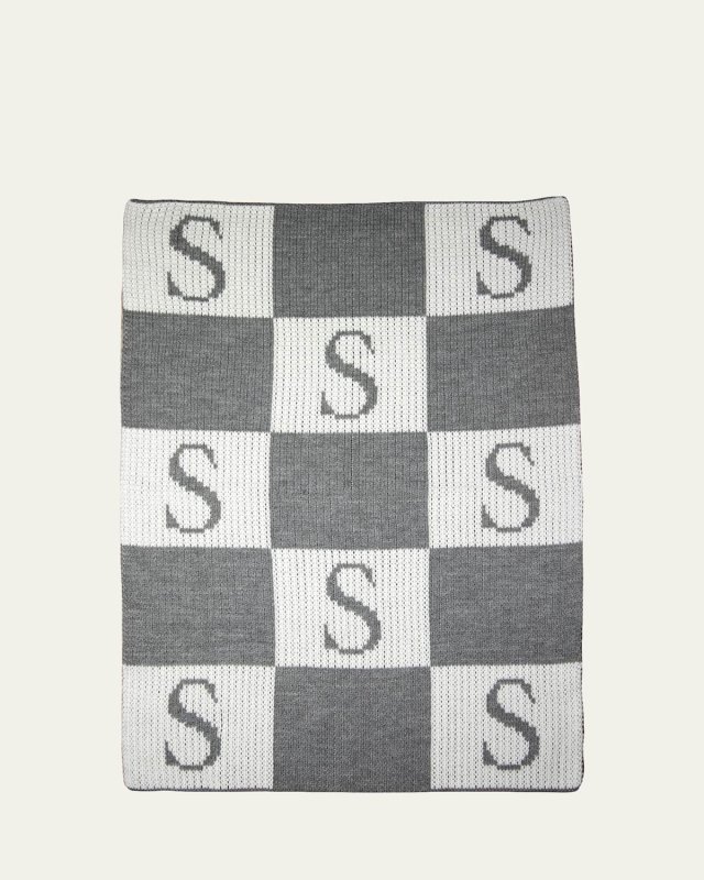 Initial & Colorblock Stroller Blanket, Personalized